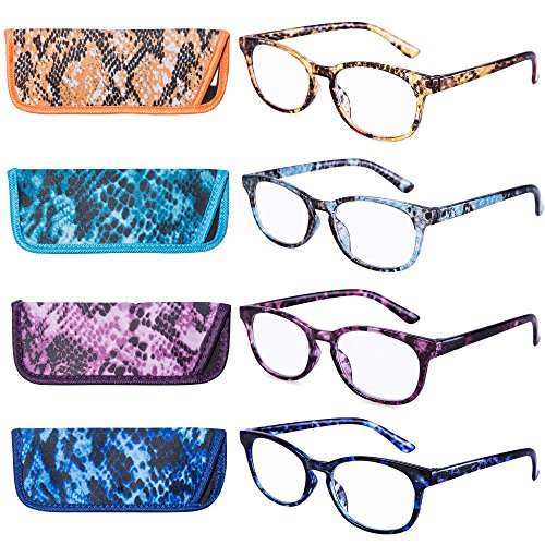 EYEGUARD Reading Glasses 4 Pack Quality Fashion Colorful Readers for Women