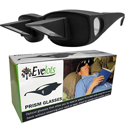 Evelots Prism Bed Glasses-Read/Watch TV Lying Down-Use Over Your Glasses-Unisex