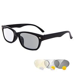 EYEGUARD Classic Transition Lens Photochromic Reading Glasses Spring Hinged Readers Sunglasses for Men and Women