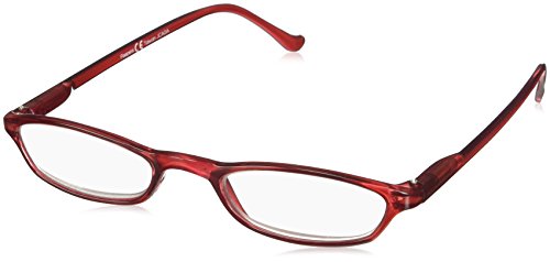Peepers by PeeperSpecs Women's Slim Line Rectangular Reading Glasses, Red, 45 mm 2.25