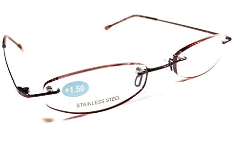 InSight Rimless EdgeGlow Reading Glasses Compact Women's RUBY +1.50