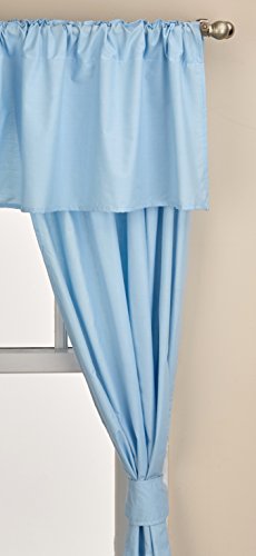 BabyDoll Bedding Baby Doll Bedding Solid 5-Piece Window Valance Curtain Set, Blue