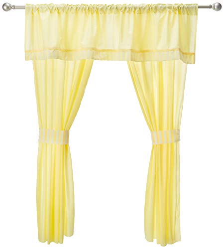 BabyDoll Bedding Baby Doll Candyland 5 Piece Window Valance and Curtain Set, Yellow