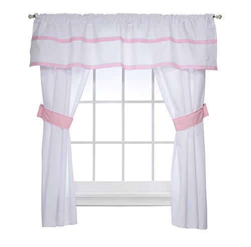 BabyDoll Bedding Baby Doll Medallion 5 Piece Window Valance and Curtain Set, Pink