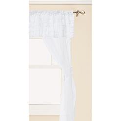 BabyDoll Bedding Baby Doll Bedding Layered 5 Piece Window Valance and Curtain Set, White