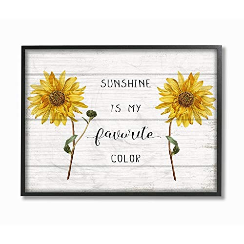 Stupell Industries Sunshine is My Favorite Color with Sunflower Accents Wall Art, 16 x 20, Off-White
