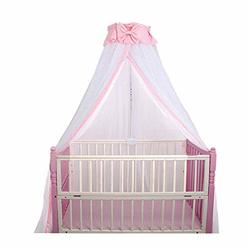 CdyBox Breathable Crib Netting Bed Curtains Canopy for Kids Mosquito Net Bedroom Decor (Pink, Mosquito net)
