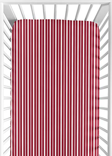 Sweet Jojo Designs Vintage Aviator Fitted Crib Sheet for Baby and Toddler Bedding Sets by Sweet Jojo Designs - Red Stripe Print