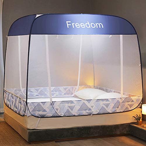 QCM Pop-Up Mosquito Net Tent Canopy for Beds, Crib Netting, Self-Standing Tent for Camping, w/Fully Enclosed Net Bottom, Anti