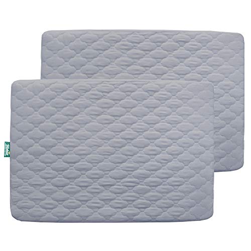 Biloban Pack n Play Sheet Quilted Waterproof Protector, 2 Pack Premium Fitted Pack n Play Pad Cover 39" X 27" fits for Baby Foldable