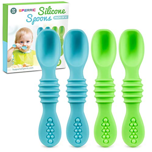 Sperric Silicone Baby Spoons for Baby Led Weaning 4-Pack, First Stage Baby  Feeding Spoon Set Gum Friendly BPA Lead Phthalate and