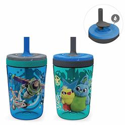 Zak! Designs Zak Designs Kelso 15 oz Tumbler Set (Toy Story 4 - Woody & Buzz 2pc Set) Toddlers Cup Non-BPA Leak-Proof Screw-On Lid with Straw
