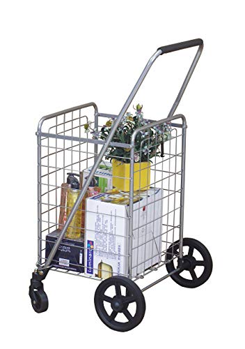 Wellmax WM99024S Grocery Utility Shopping Cart, Easily Collapsible and Portable to Save Space and Heavy Duty, Light Weight