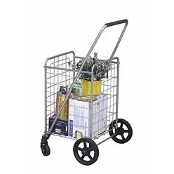 Wellmax WM99024S Grocery Utility Shopping Cart, Easily Collapsible and Portable to Save Space and Heavy Duty, Light Weight