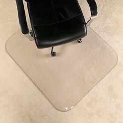 MuArts [UpgradedVersion] Crystal Clear 1/5" Thick 47" x 40" Heavy Duty Hard Chair Mat, Can be Used on Carpet or Hard Floor