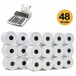 BuyRegisterRolls (48 Rolls) Adding Machine/Calculator Roll, 2-1/4" x 150 ft, White - adding machine paper rolls tape - printing calculator
