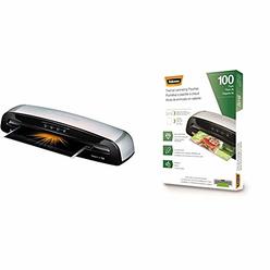 Fellowes 5736606 Laminator Saturn3i 125, 12.5 inch, Rapid 1 Minute Warm-up Laminating Machine, with Laminating Pouches Kit &