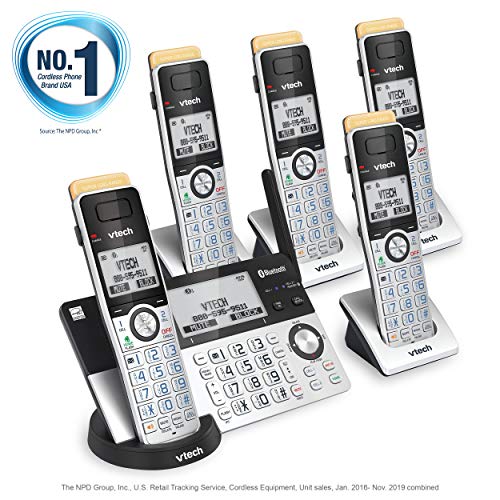 VTech IS8151-5 Super Long Range 5 Handset DECT 6.0 Cordless Phone for Home with Answering Machine, 2300 ft Range, Call