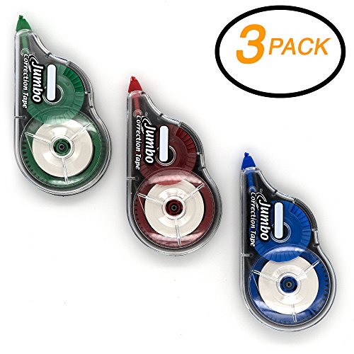 Emraw 5mm X 394" Jumbo Correction Tape Multi-Purpose â€“ For Office, School & Home (Pack of 3)