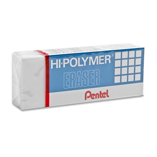 Pentel ZEH10BP3K6 Hi-Polymer Block Eraser, White