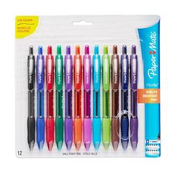 Paper-Mate Paper Mate Profile Retractable Ballpoint Pens, Bold (1.4mm), Assorted Colors, 12 Count