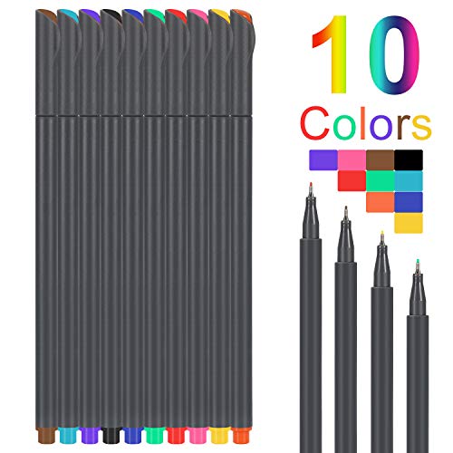 Lemome KQ1KCBB Fineliner Color 10 Pen Set Colorful fine Liner Perfect for  Writing in Notebook 0.38mm