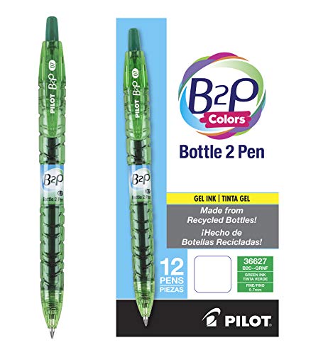 Bungalow kennisgeving Verder Pilot Automotive 36627 PILOT B2P Colors - Bottle to Pen Refillable &  Retractable Rolling Ball Gel Pen Made From Recycled Bottles, Fine Point,  Green