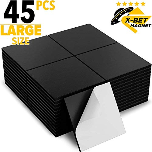 X-bet MAGNET H3XKXPY Large Magnetic Squares - 45 Self Adhesive Magnetic  Squares (each 1.2 x 1.2) - Peel & Stick Magnetic Sheets - Flexible