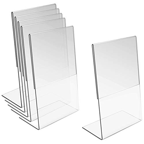 RT3TN9H Oruuum 6 Pcs Acrylic Sign Holder L-Shape Menu Display Stand Poster  Holders for Display Picture Holder Stand - 10x15cm