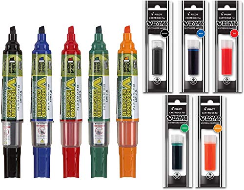 Pilot Automotive Pilot BeGreen Dry Erase Marker Assorted 5pk Plus 1 Refill For Each Marker (5 Refills in Total)