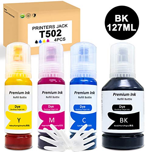printers jack compatible 502 t502 refill ink bottles replacement for ecotank et-2750 et-3750 et-4750 et-2760 et-3760 et-4760 