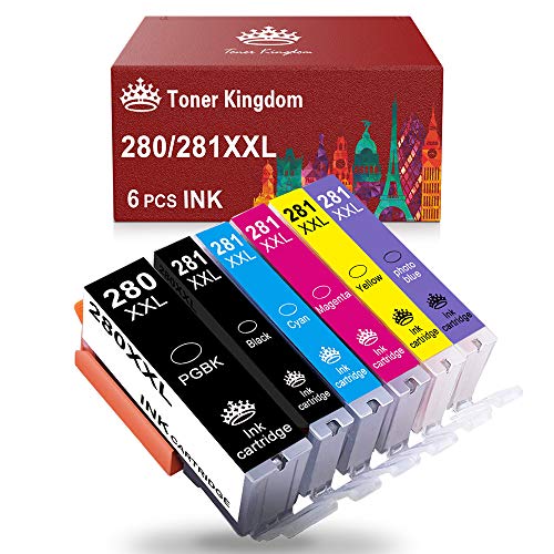 Toner Kingdom Compatible Ink Cartridges Replacement for Canon PGI-280XXL CLI-281XXL 280 281 for Pixma TS9120 TR7520 TR8520
