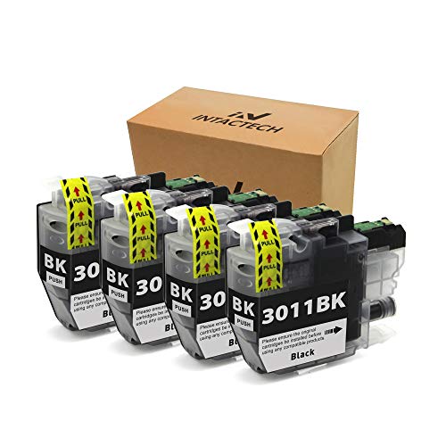 IN INTACTECH Intactech Compatible Ink Cartridges Replacement for Brother LC3011 Ink Cartridges 4 Black BK Work for MFC-J491DW MFC-J497DW