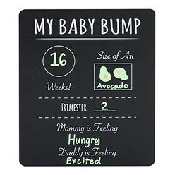 canopy Street Pregnancy Timeline chalkboard Sign AMy Baby BumpA Photo Prop Board, Black wWhite Print and Round corners - 12A x 1