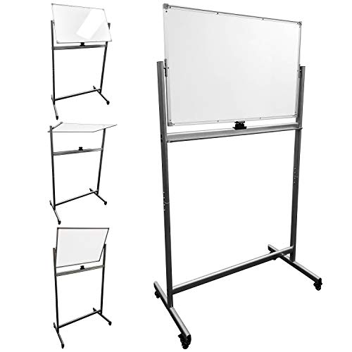 Superior Essentials Mobile Dry Erase Magnetic Whiteboard-36"(W) x 24"(H) - Double Sided with Easy Flip Feature