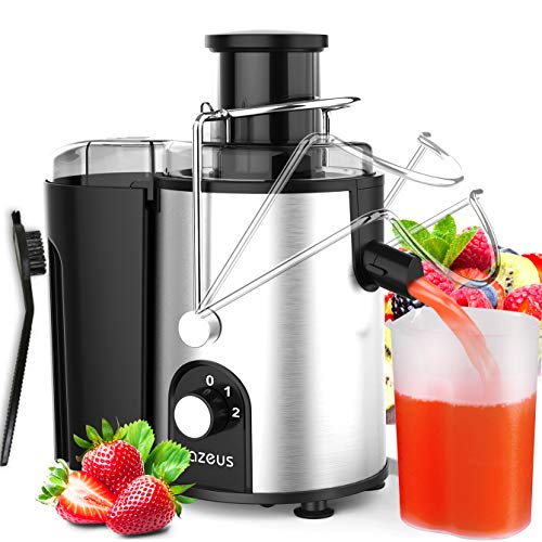 Azeus [ Unique Version] AZEUS Juicer with Utility Patent, Juice Extractor with Germany-Made 163 Chopping Blades (Titanium