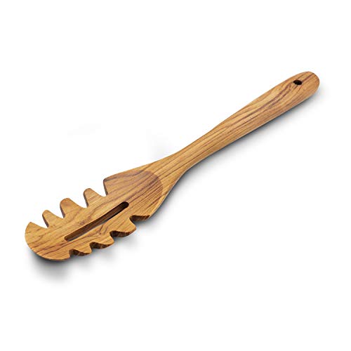 FAAY - 12" Pasta Fork, Spaghetti Spoon Handmade from Moist Resistance Teak Wood