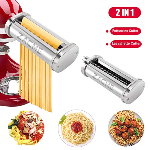 AirPro Pasta Maker Attachment, ZACME Stainless Steel Pasta Cutter Attachments for KitchenAid Stand Mixers, Including Durable