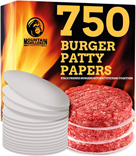 Mountain Grillers Hamburger Patty Paper - Wax Papers to Separate Frozen Pressed Patties - 750 Burger Sheets for Easy Release