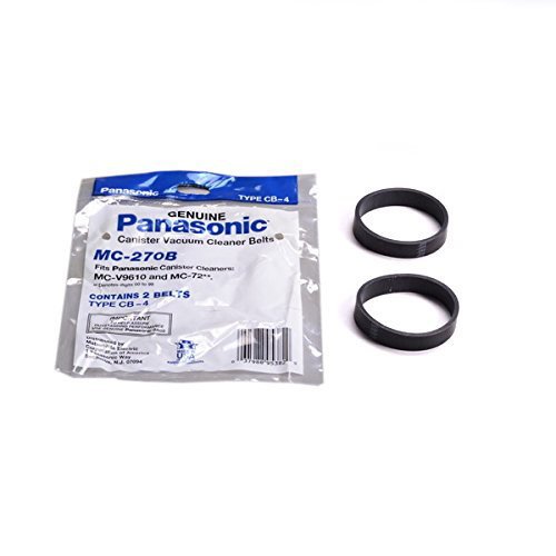 Panasonic Replacement for Panasonic Type CB-4,MCV-9610 Canister Vacuum Cleaner Power Head Flat Belts 2PK # MC-270B