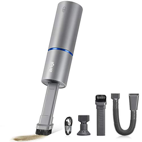 Brigii Mini Vacuum, Air Duster and Hand Pump 3 in 1, Small Cordless Handheld Vacuum, USB Rechargeable, Easy to Clean Desktop,