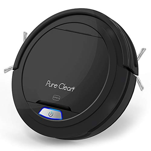 Pure Clean Robot Vacuum Cleaner - Upgraded Lithium Battery 90 Min Run Time - Automatic Bot Self Detects Stairs Pet Hair