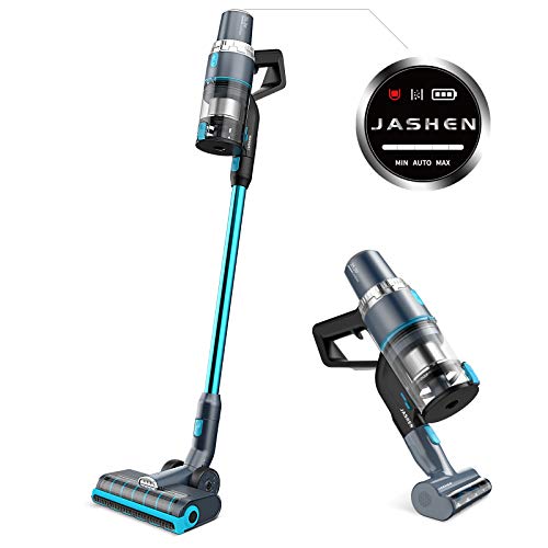 JASHEN V18 Cordless Vacuum Cleaner, 350W Power Strong Suction 2 LED Powered Brushes Cordless Stick Vacuum, Dual Charging Wall