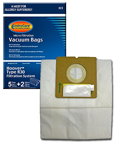 EnviroCare Replacement Micro Filtration Vacuum Cleaner Dust Bags Made to fit Hoover Type R30 Canisters 5 Bags and 2 Filters
