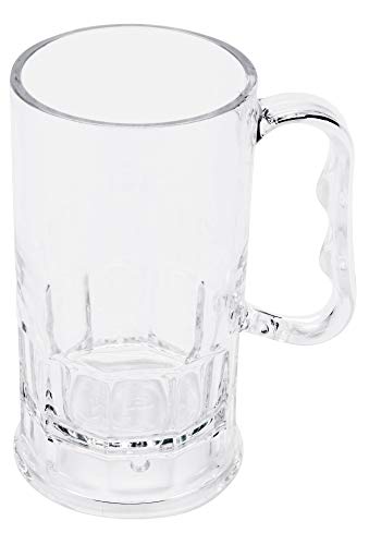 GET Shatter-Resistant Plastic Beer Mug/Stein, 10 Ounce, BPA Free, 0082-1-SAN-CL-EC (Set of 4)