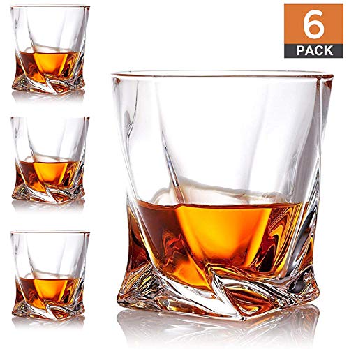Farielyn-X Crystal Whiskey Glasses, Set of 6 Scotch Glasses, Tumblers for Drinking Bourbon, Scotch, Cocktail, Cognac, Irish