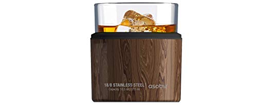 Asobu Insulated Whiskey Glass and Stainless Steel Sleeve (Wood)