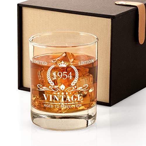 Triwol 1954 66th Birthday Gifts for Men, Vintage Whiskey Glass 66 Birthday Gifts for Dad, Son, Husband, Brother, Funny 66th Birthday