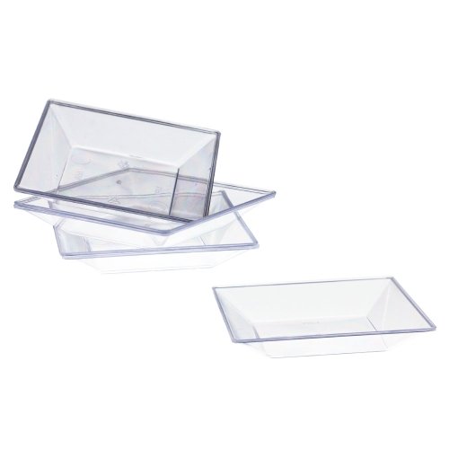 Exquisite Plastic Mini Square Appetizer Plates - 100 Ct Square plastic Dessert Plates - 2.95 Inch. x 2.95 Inch. (Clear)