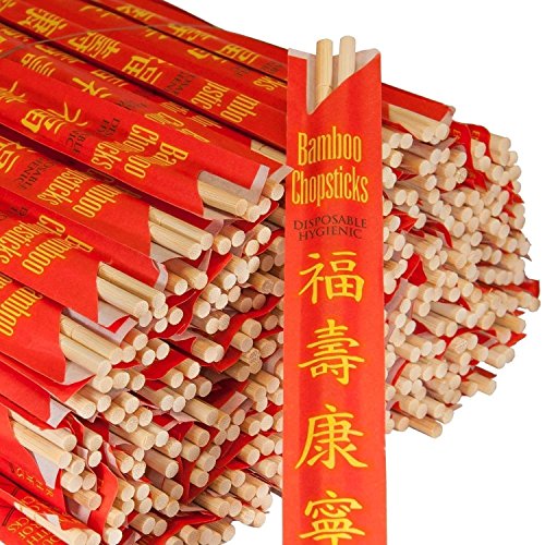 Royal Palillos UV Treated Premium Disposable Bamboo Chopsticks Sleeved and Separated (600)